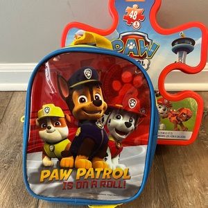 Paw Patrol Bundle - Backpack 10” Small & Puzzle Set w/ 8 Puzzles - Nickelodeon